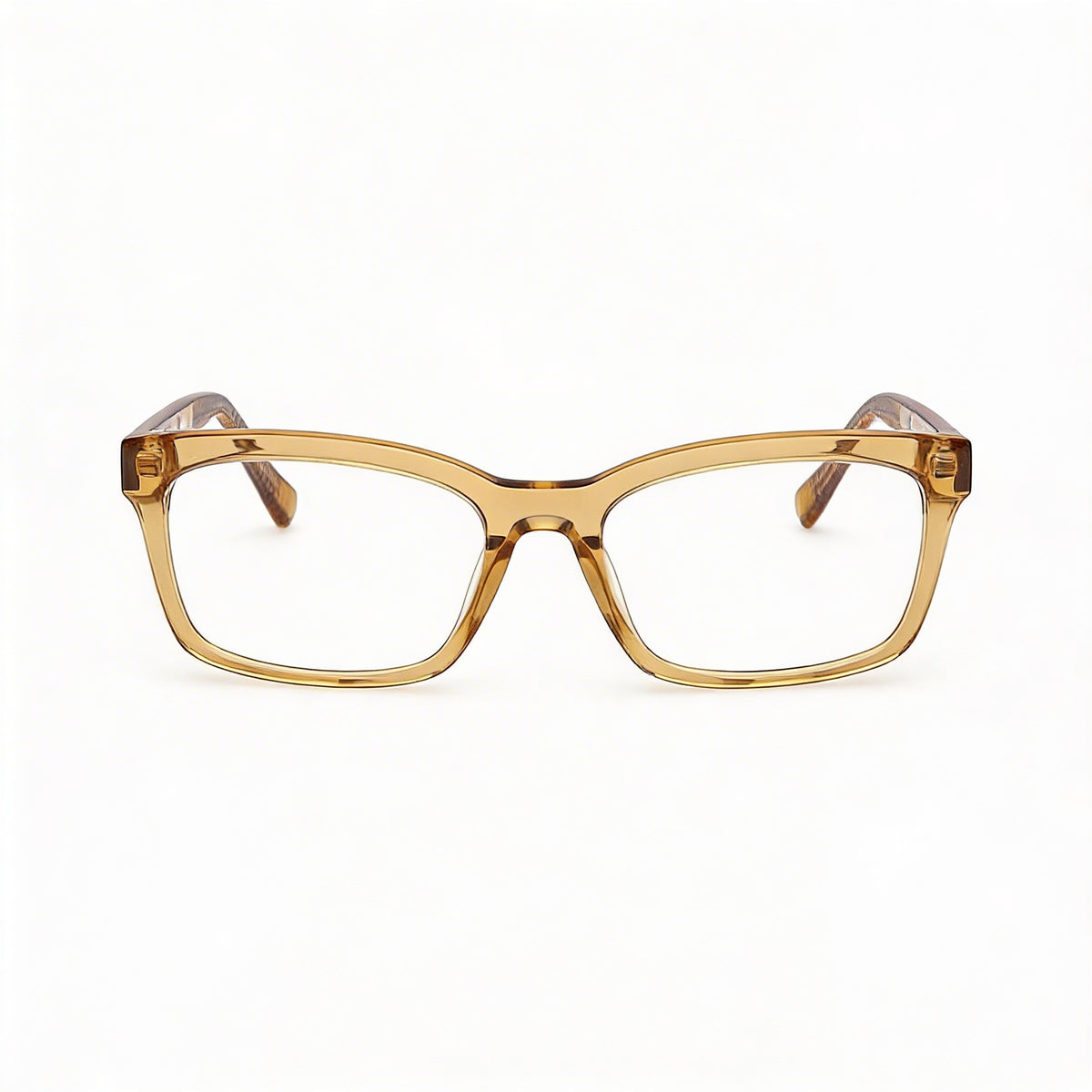 Guess Gu50252 Shiny Dark Yellow Rectangle Eyeglasses for Men, Plastic, Photo 2