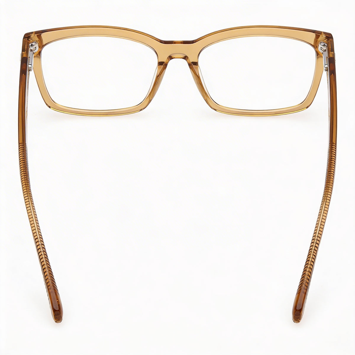Guess Gu50252 Shiny Dark Yellow Rectangle Eyeglasses for Men, Plastic, Photo 3