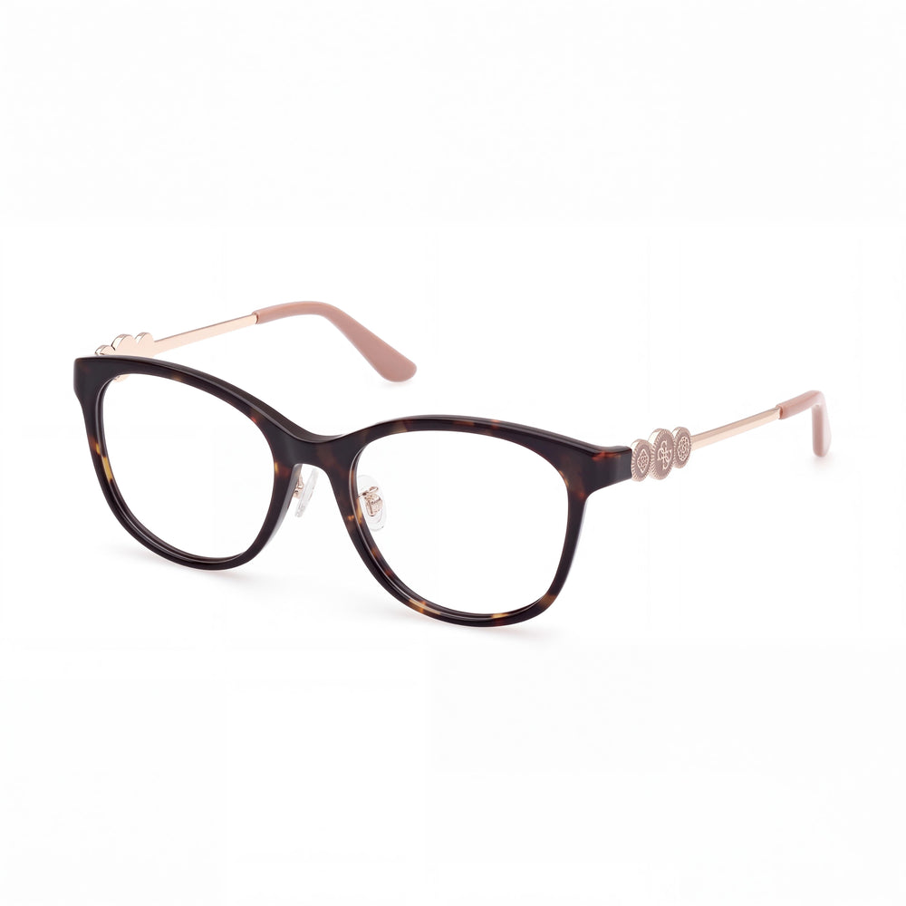Guess Gu50255-d Dark Havana Rectangle Eyeglasses for Men, Plastic frame