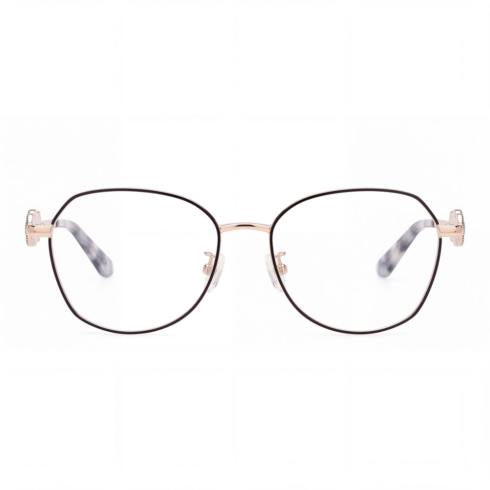 Guess Gu50256-d Round Eyeglasses for Women — front view, Metal