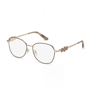 Guess Gu50256-d Matte Ivory Round Eyeglasses Unisex, Black frame