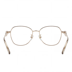 Guess Gu50256-d Round Eyeglasses Unisex — side view, Matte Ivory temples