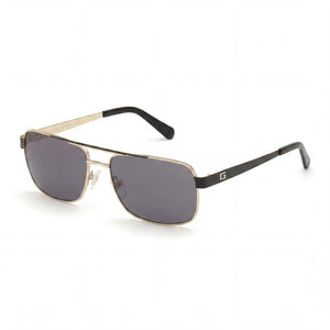 Guess GU6939 Gold Aviator Sunglasses for Men, Gradient Brown Grey Mirrored lens