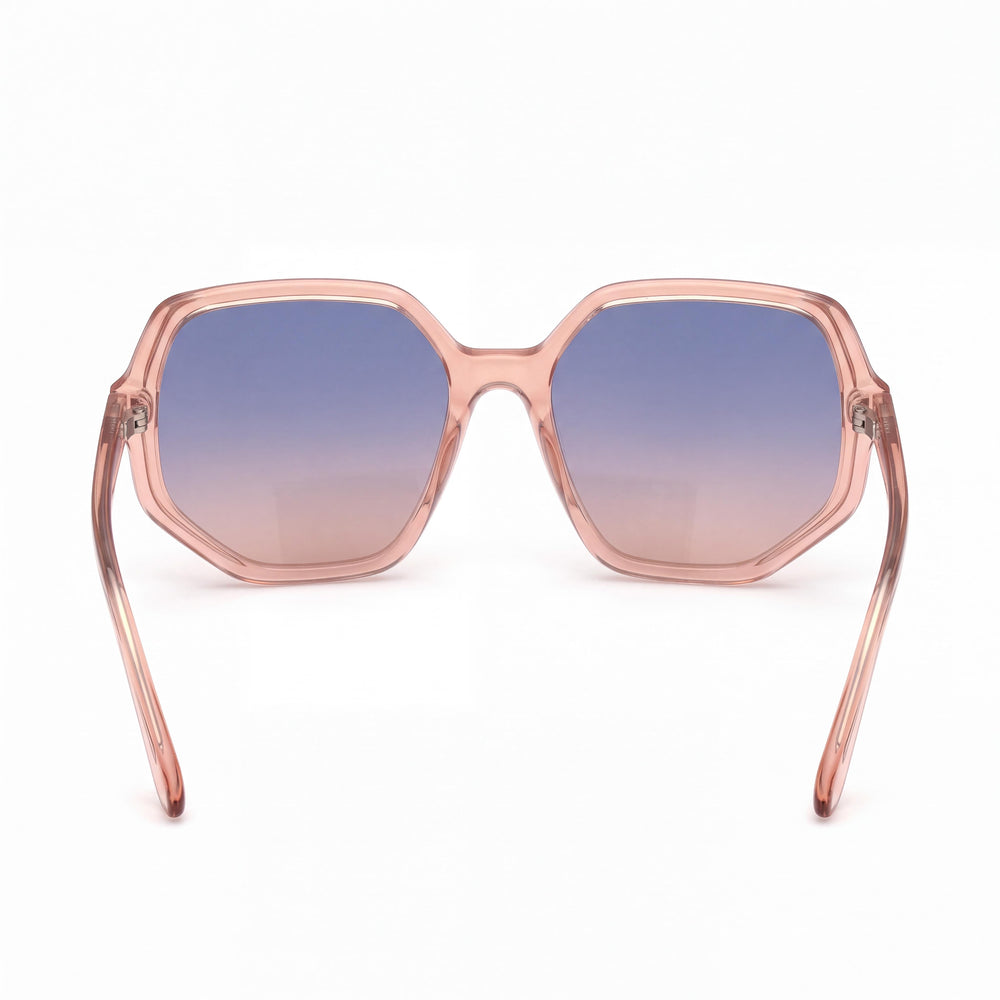 Guess GU777374W58 Geometric Sunglasses Women — side view, Non-Polarized Gradient Blue lens