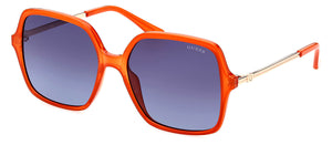 Guess GU7845 Orange Square Sunglasses for Women, Gradient Blue lens