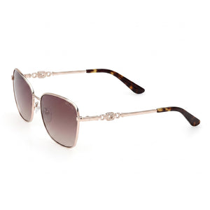 Guess GU7884 Gold Rectangle Sunglasses for Women, Brown lens