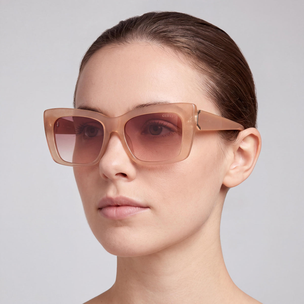 Guess GU7890 Glossy Beige Rectangle Sunglasses Unisex, 55mm, Photo 5