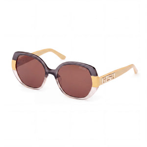Guess GU7911 Yellow Multicoloured Round Sunglasses for Women, Gradient lens