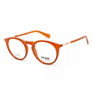 Guess GU8236 Orange Round Eyeglasses Unisex, Plastic frame