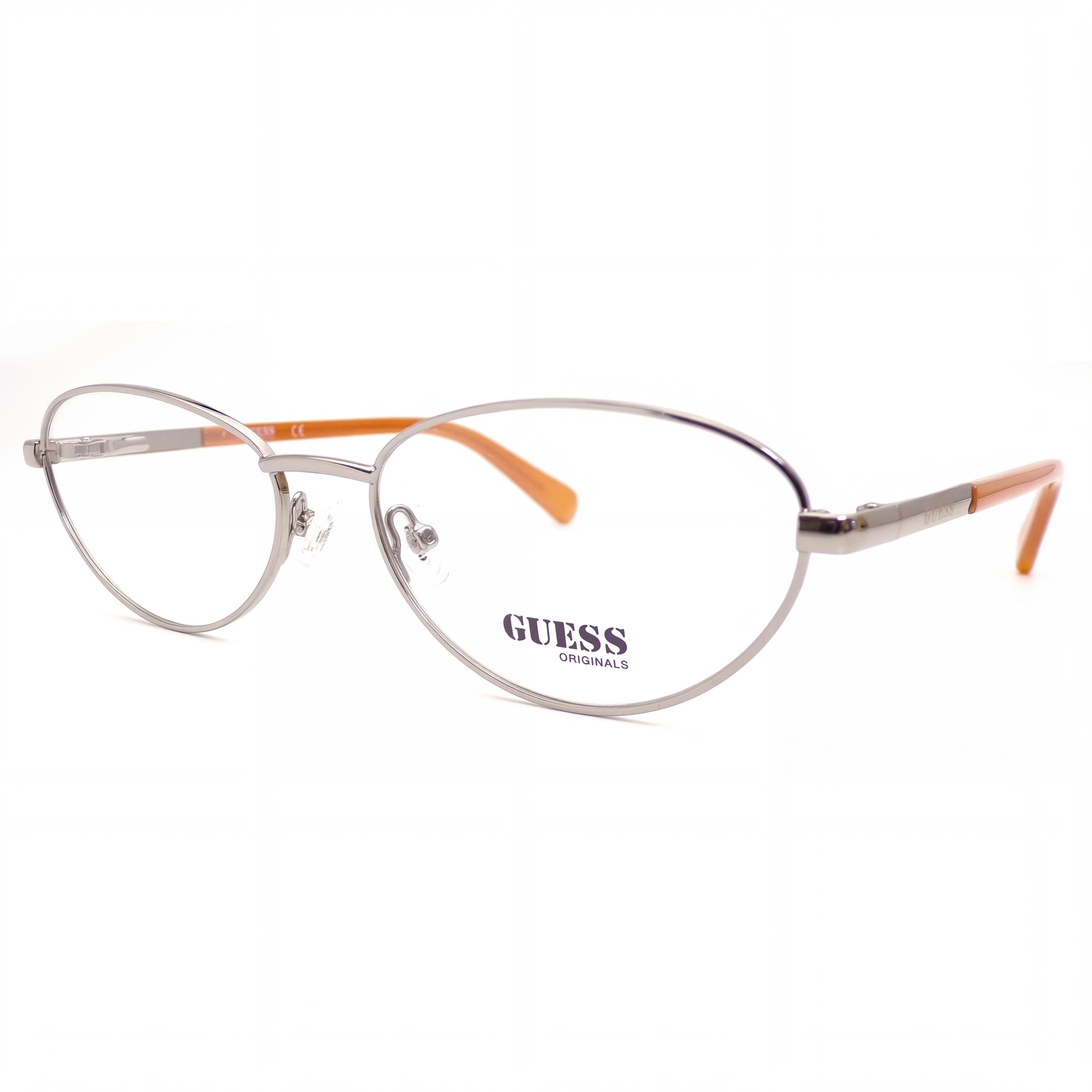 Guess GU8238 Gunmetal Round Eyeglasses for Men, Metal 55mm, Photo 1