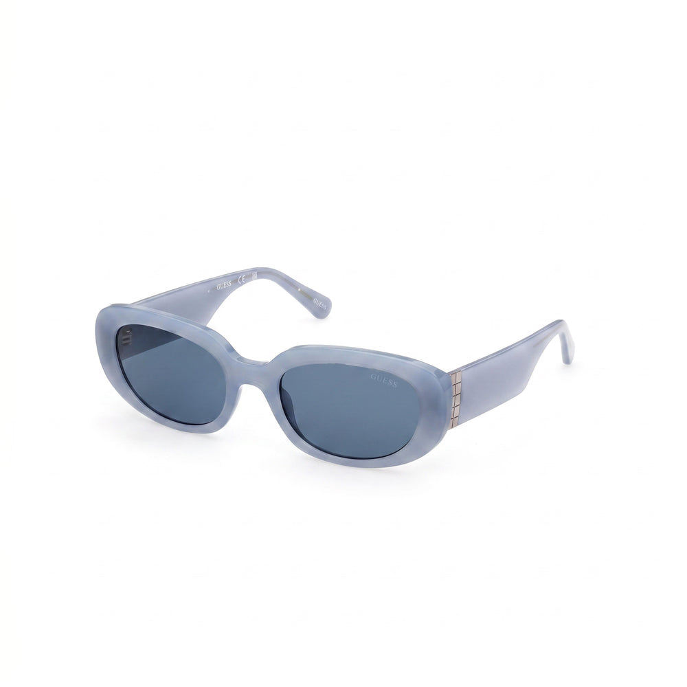Guess GU8260 20V Gray Oval Sunglasses for Women, Blue lens