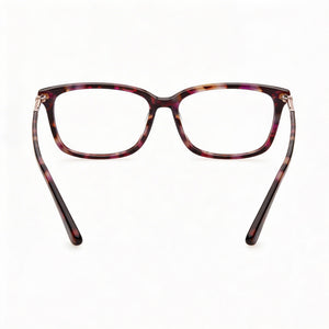 Guess Rectangle Eyeglasses for Women — interior view, Acetate demo lenses