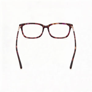 Guess Rectangle Eyeglasses Women — side view, Havana Plastic temples