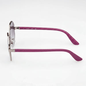 Guess Modern Round Sunglasses Women — side view, Non-Polarized Gradient Smoke lens