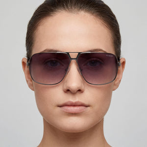 Guess Navigator Silver Sunglasses Women — lifestyle wear, city streets and open-air cafes
