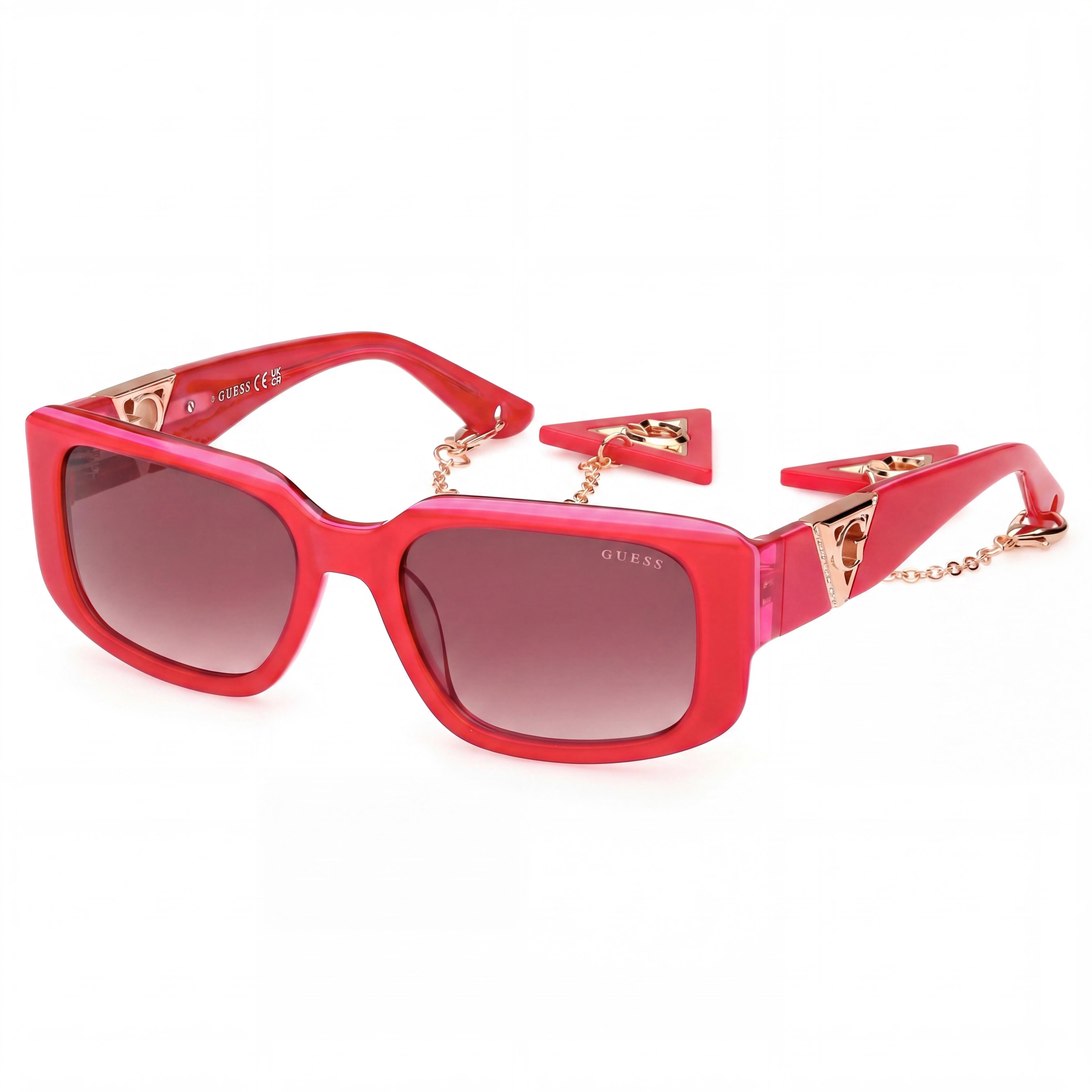 Guess Pink Rectangle Gradient Sunglasses for Women, 53mm, Photo 1