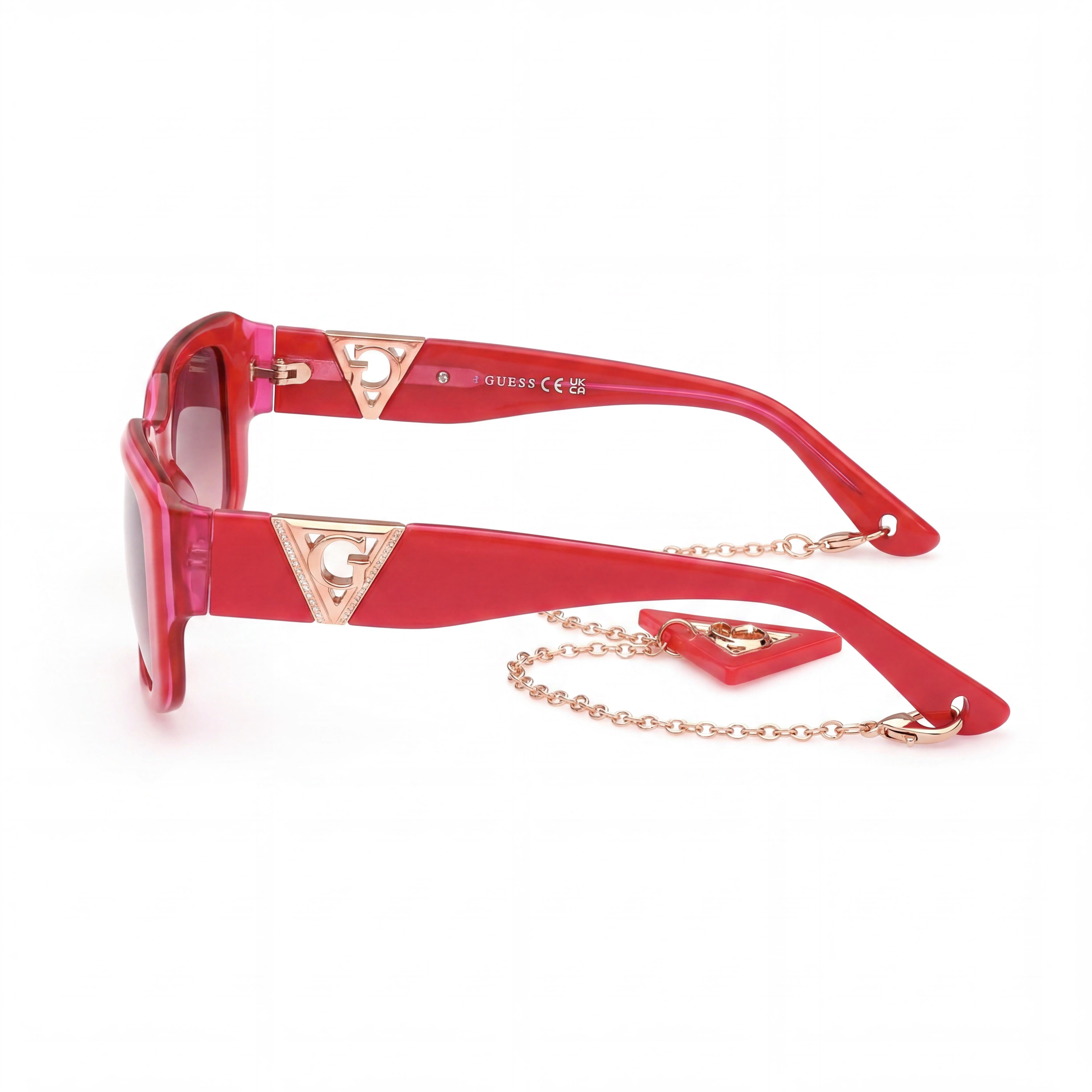 Guess Pink Rectangle Gradient Sunglasses for Women, 53mm, Photo 3
