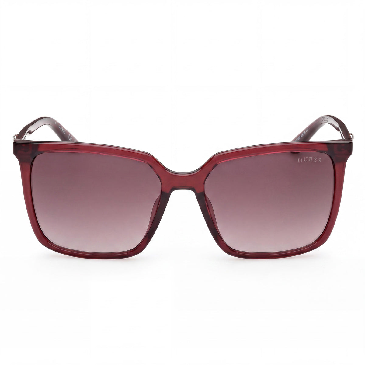 Guess Square Sunglasses, Shiny Burgundy Frame for Women, 56mm, Photo 2