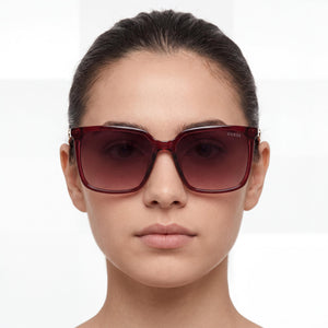 Guess Red Sunglasses Women — lifestyle wear, rooftop evenings and sunset hours