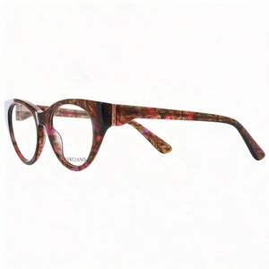 Guess S7221427 Cat Eye Eyeglasses Women — side view, Havana Plastic temples
