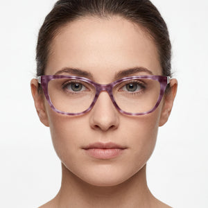 Guess Cat Eye Eyeglasses for Women — interior view, Polycarbonate demo lenses
