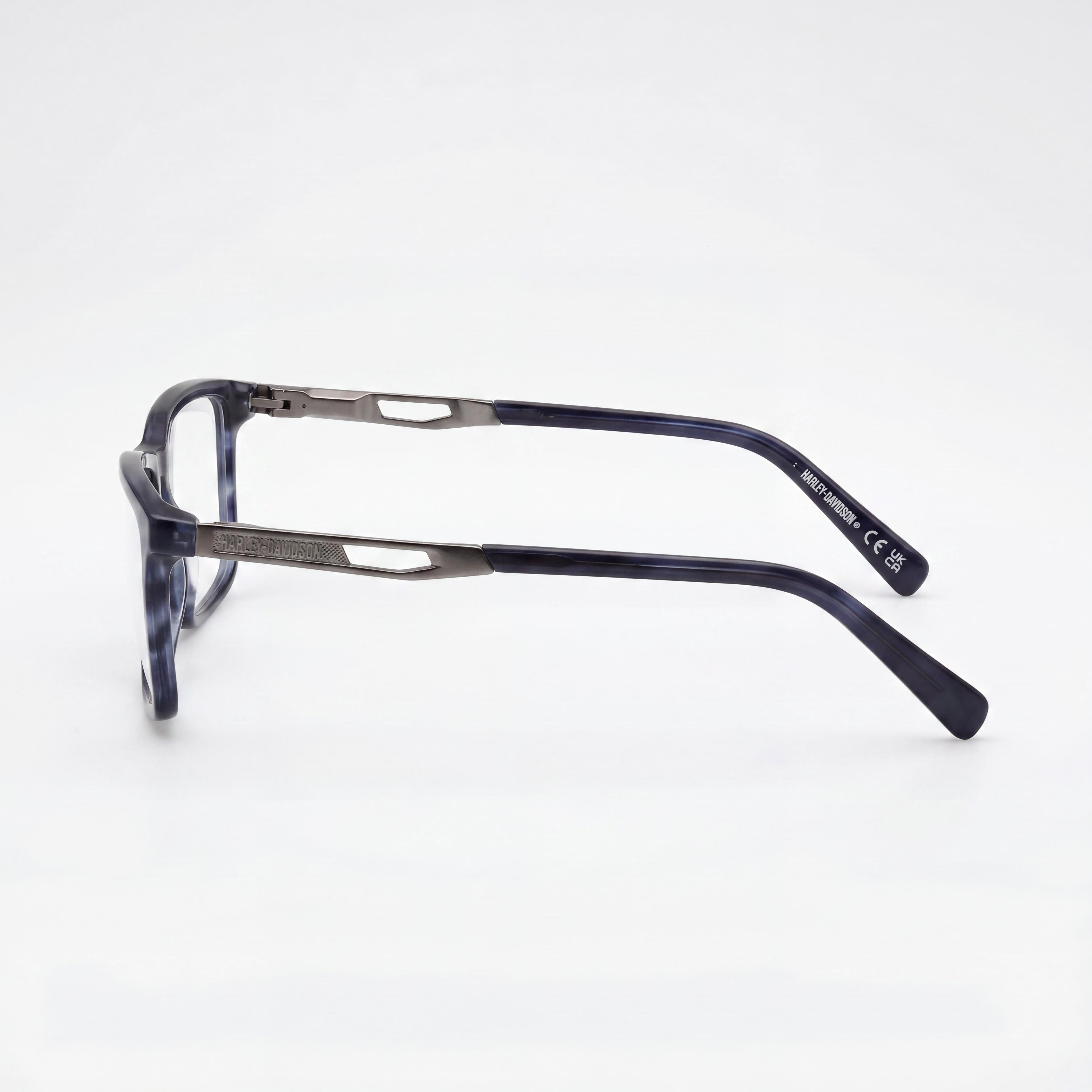 Harley-Davidson Blue Horn Rectangle Eyeglasses for Men, Photo 2