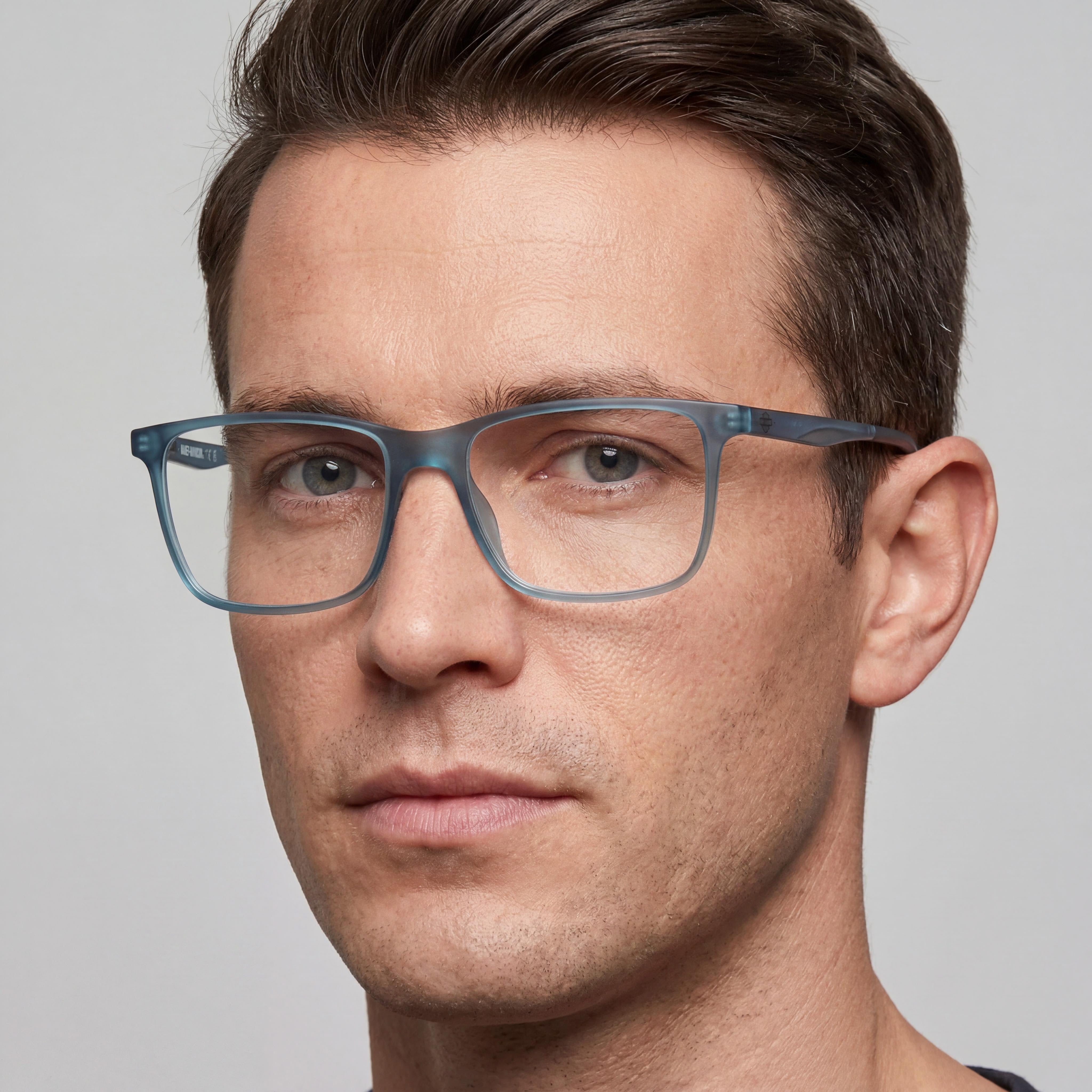 Harley-Davidson Matte Blue Rectangle Eyeglasses for Men, Photo 4