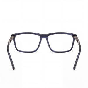 Harley-Davidson Rectangle Eyeglasses Men — side view, Blue Horn temples