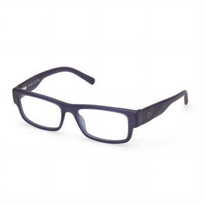 Harley-Davidson Classic Blue Rectangle Eyeglasses Unisex, Plastic frame