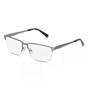 Harley-Davidson Classic Matte Antiqued Light Nickeltin Rectangle Eyeglasses for Unisex, Metal frame