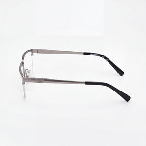 Harley-Davidson Classic Rectangle Eyeglasses Unisex — side view, Matte Antiqued Light Nickeltin Metal temples