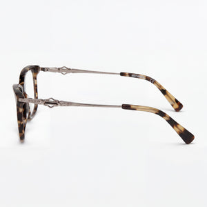 Harley-Davidson Havana Rectangle Eyeglasses Unisex — front view, clear demo lenses
