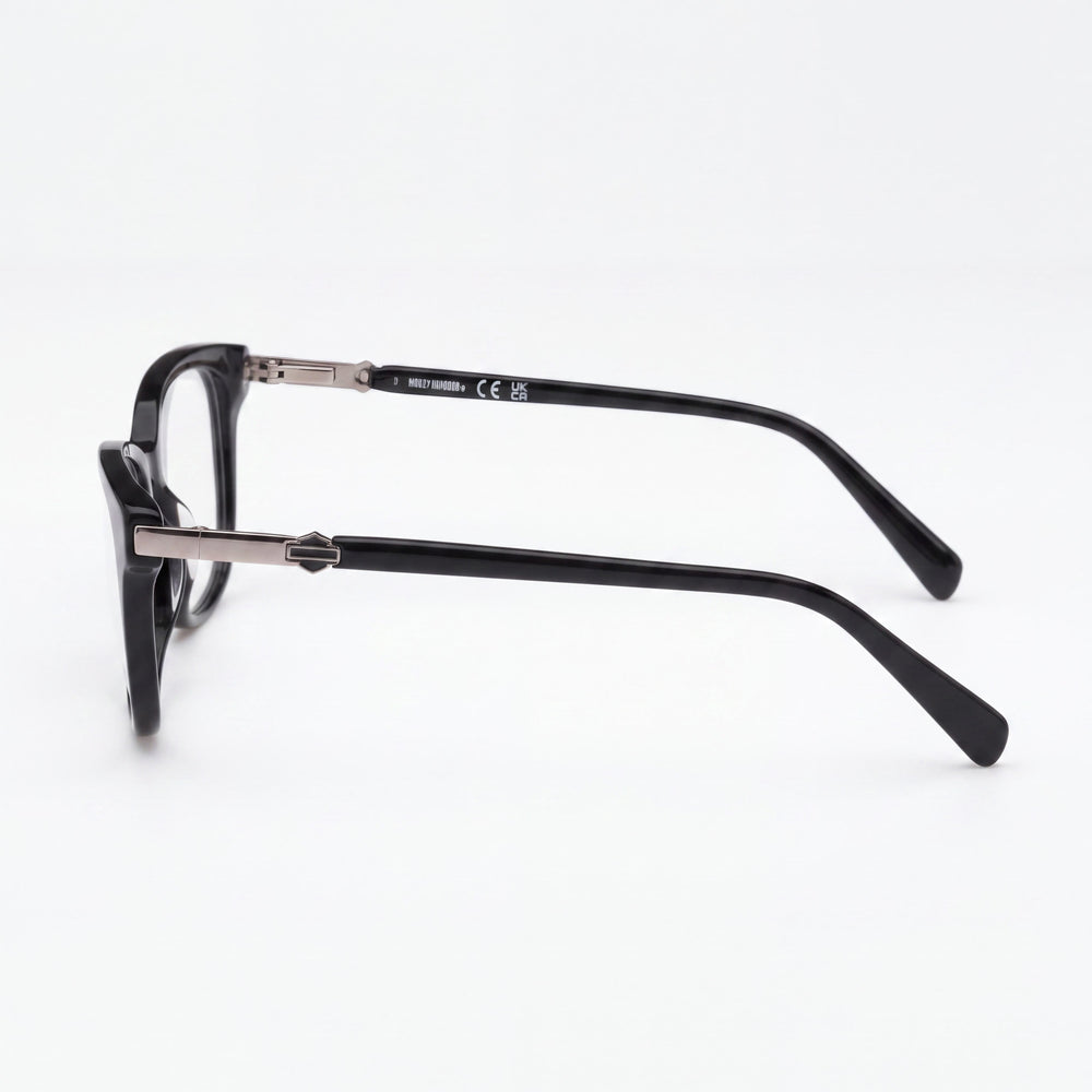 Harley-Davidson HD 0578 Rectangle Eyeglasses Unisex — side view, Black temples