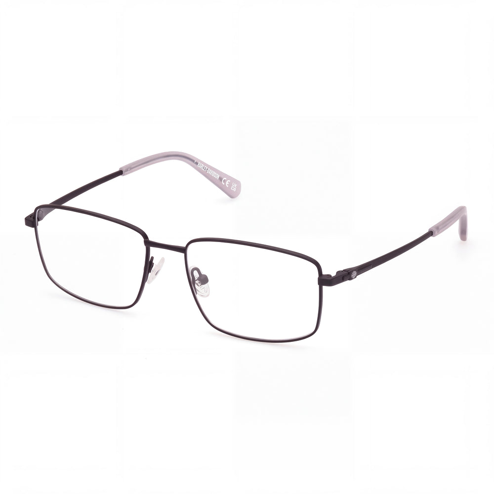 Harley-Davidson HD 50027 002 Black Rectangle Eyeglasses for Men, Metal frame
