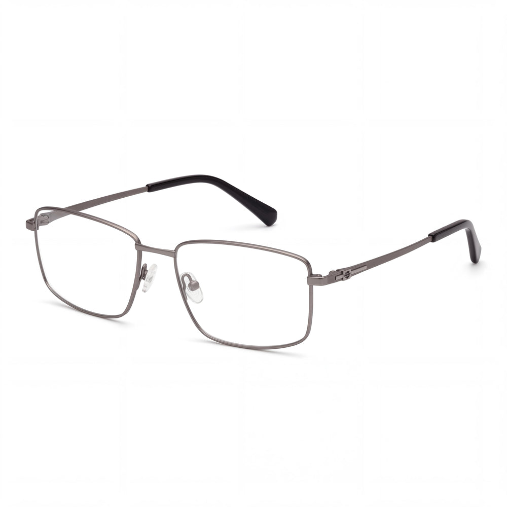 Harley-Davidson HD 50027 011 Silver Rectangle Eyeglasses for Men, Clear demo lens