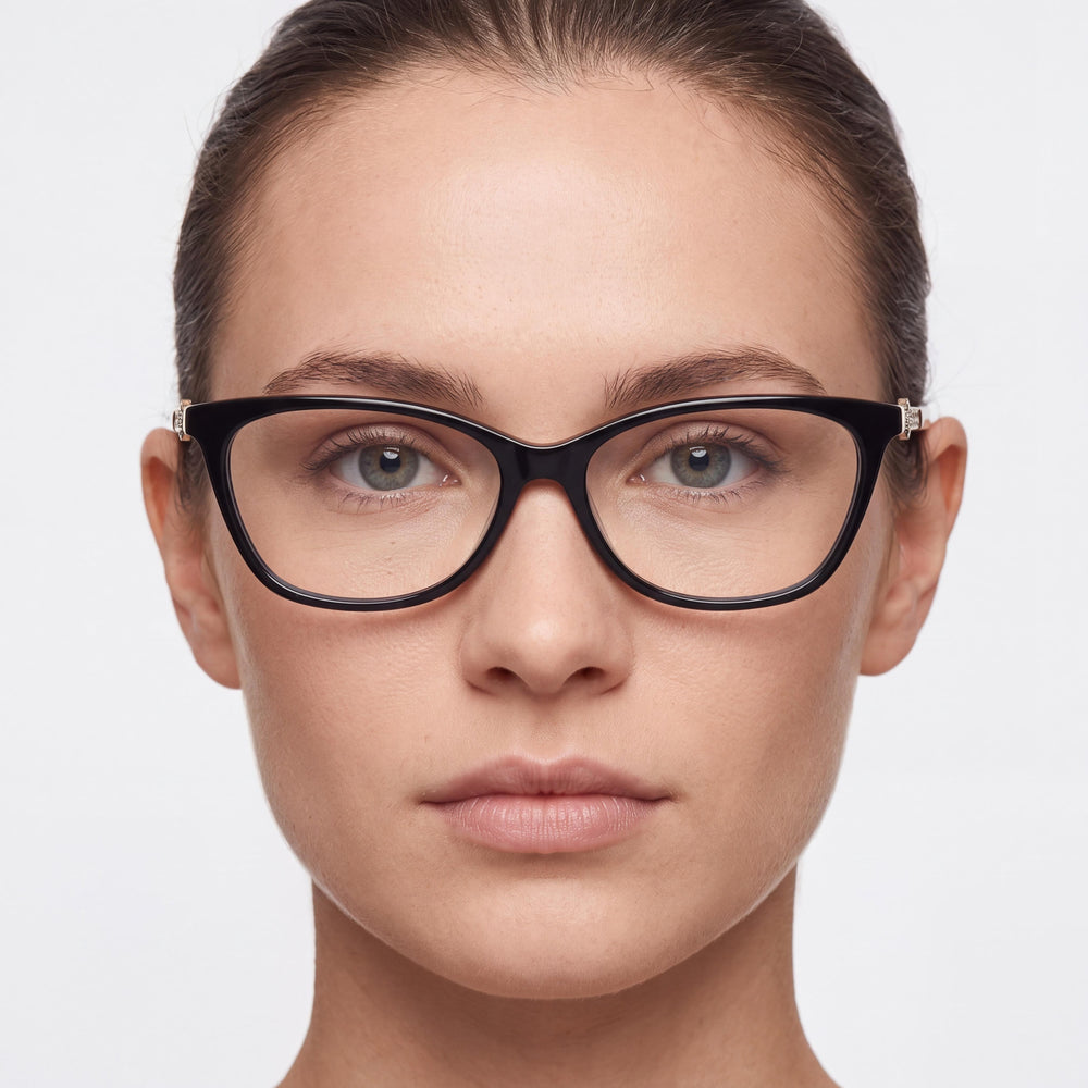 Harley-Davidson HD 50151 Rectangle Eyeglasses Unisex — side view, Black Plastic temples