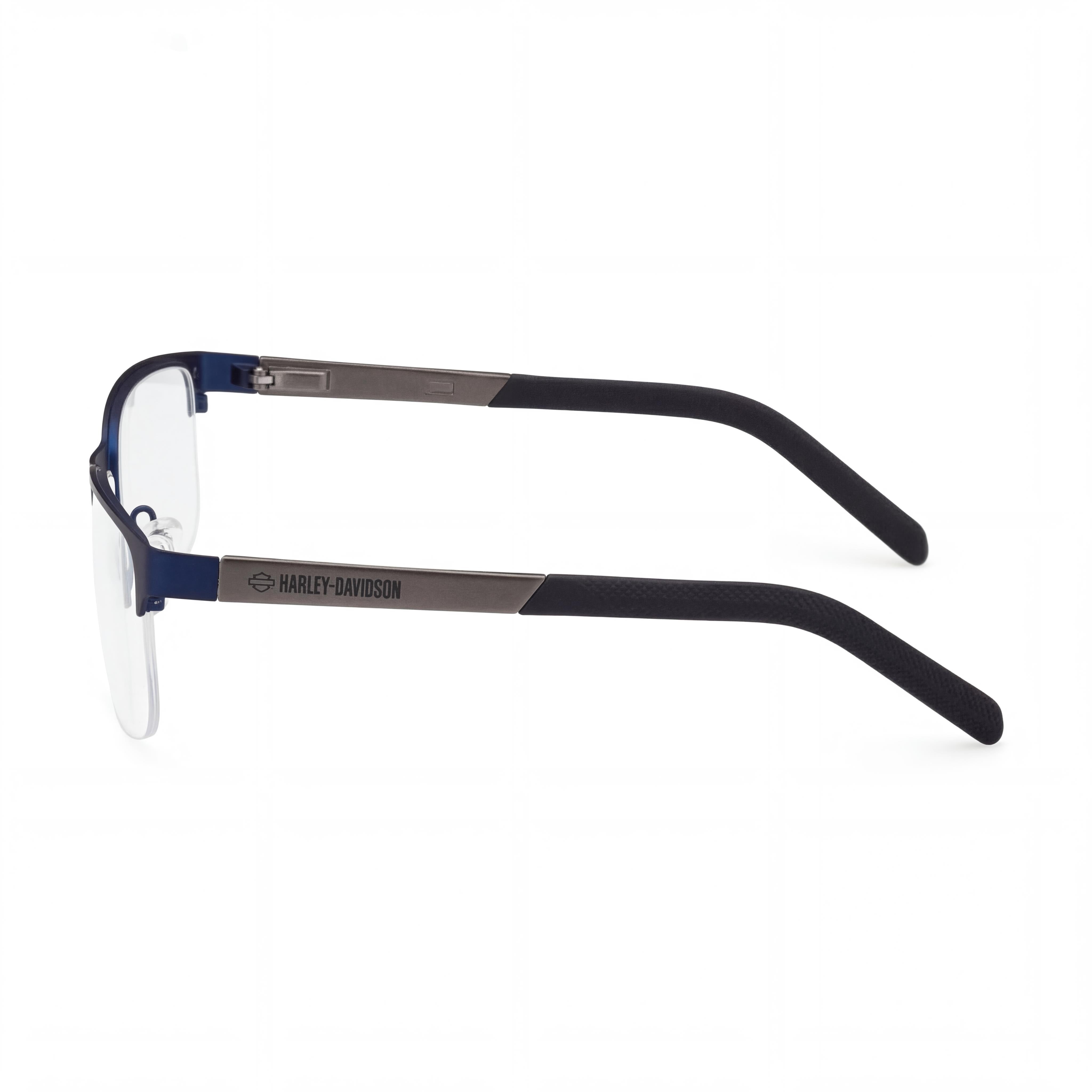 Harley-Davidson HD00015 Blue Rectangle Eyeglasses for Men, Metal, Photo 2