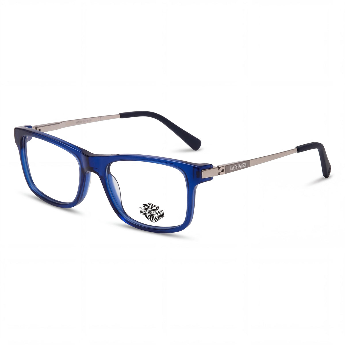 Harley-Davidson HD0143T Shiny Blue Rectangle Eyeglasses Unisex, 51mm, Photo 1