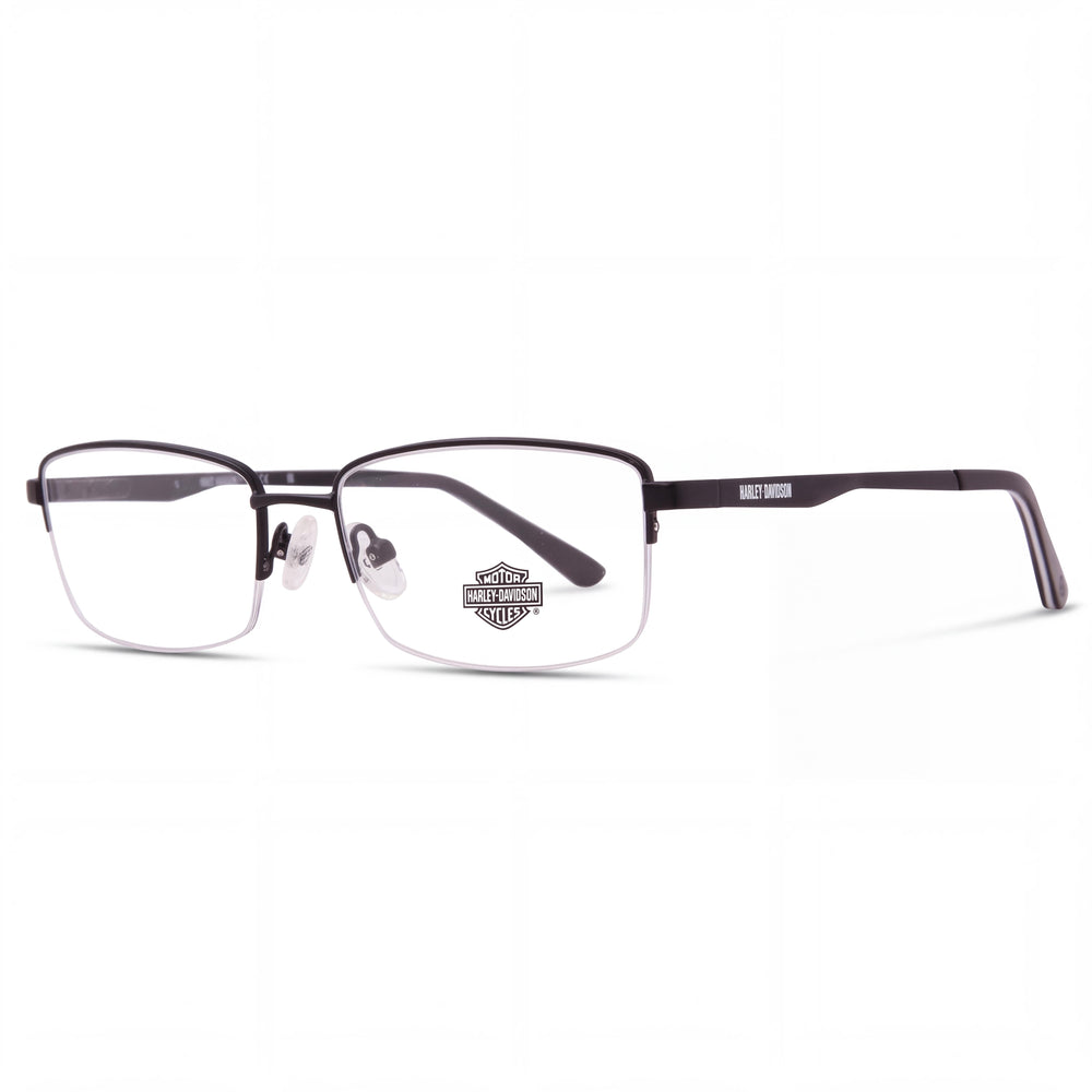 Harley-Davidson Hd0149t Matte Black Rectangle Eyeglasses for Men, Metal frame