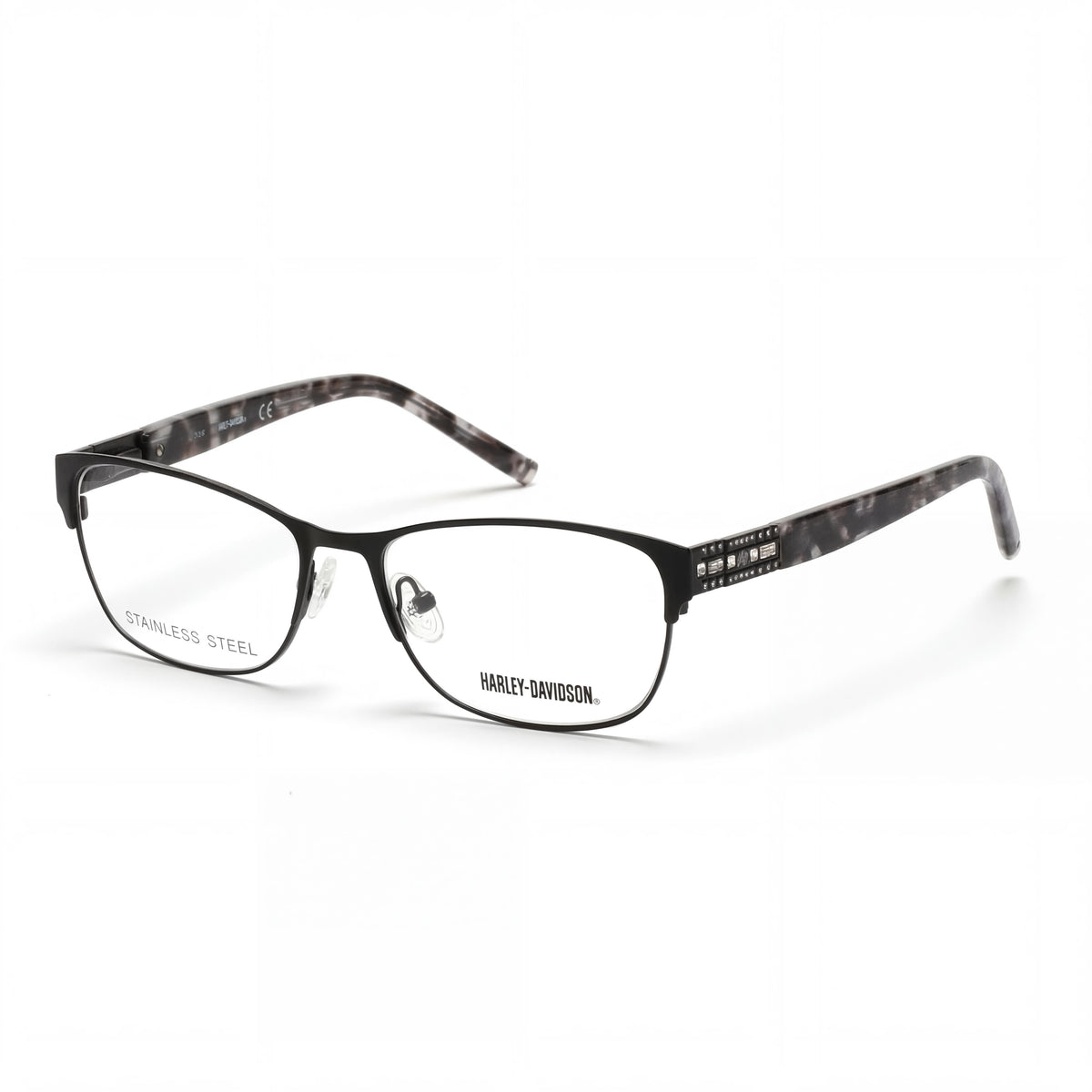 Harley-Davidson Hd0540 Black Rectangle Eyeglasses for Women, 56mm, Photo 1