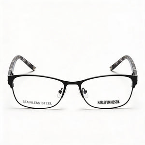 Harley-Davidson Hd0540 Rectangle Eyeglasses Women — side view, Black Metal temples