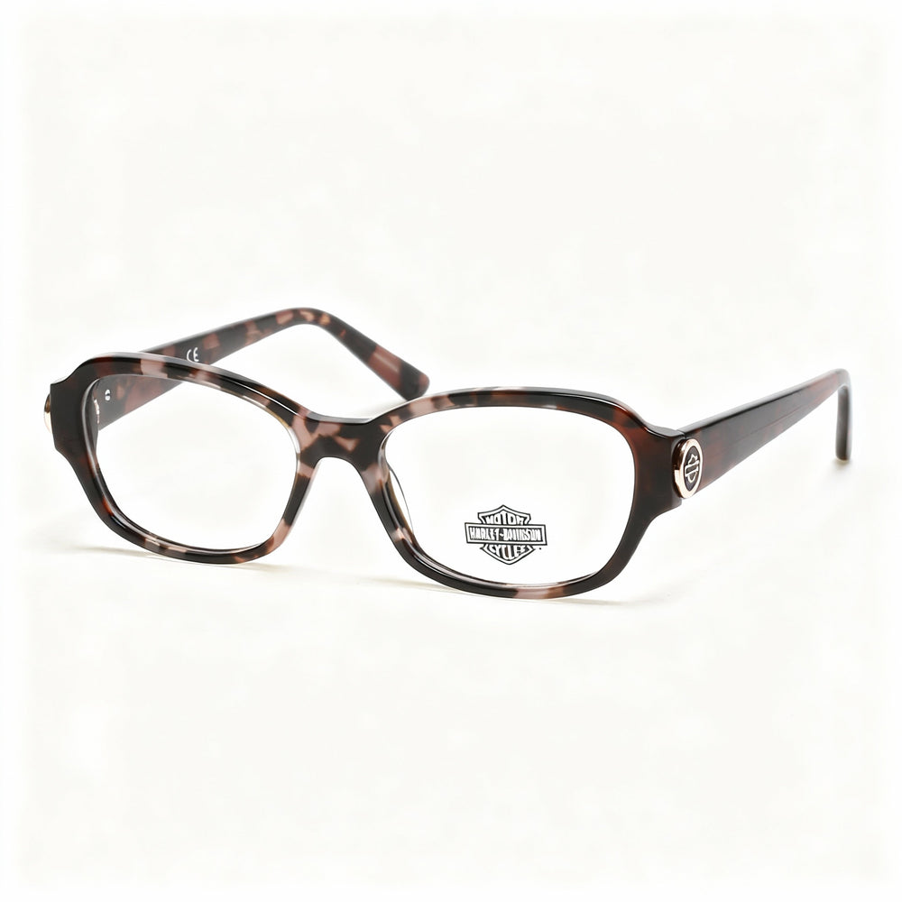 Harley-Davidson HD0567 Rectangle Eyeglasses Men — side view, Pink Plastic temples