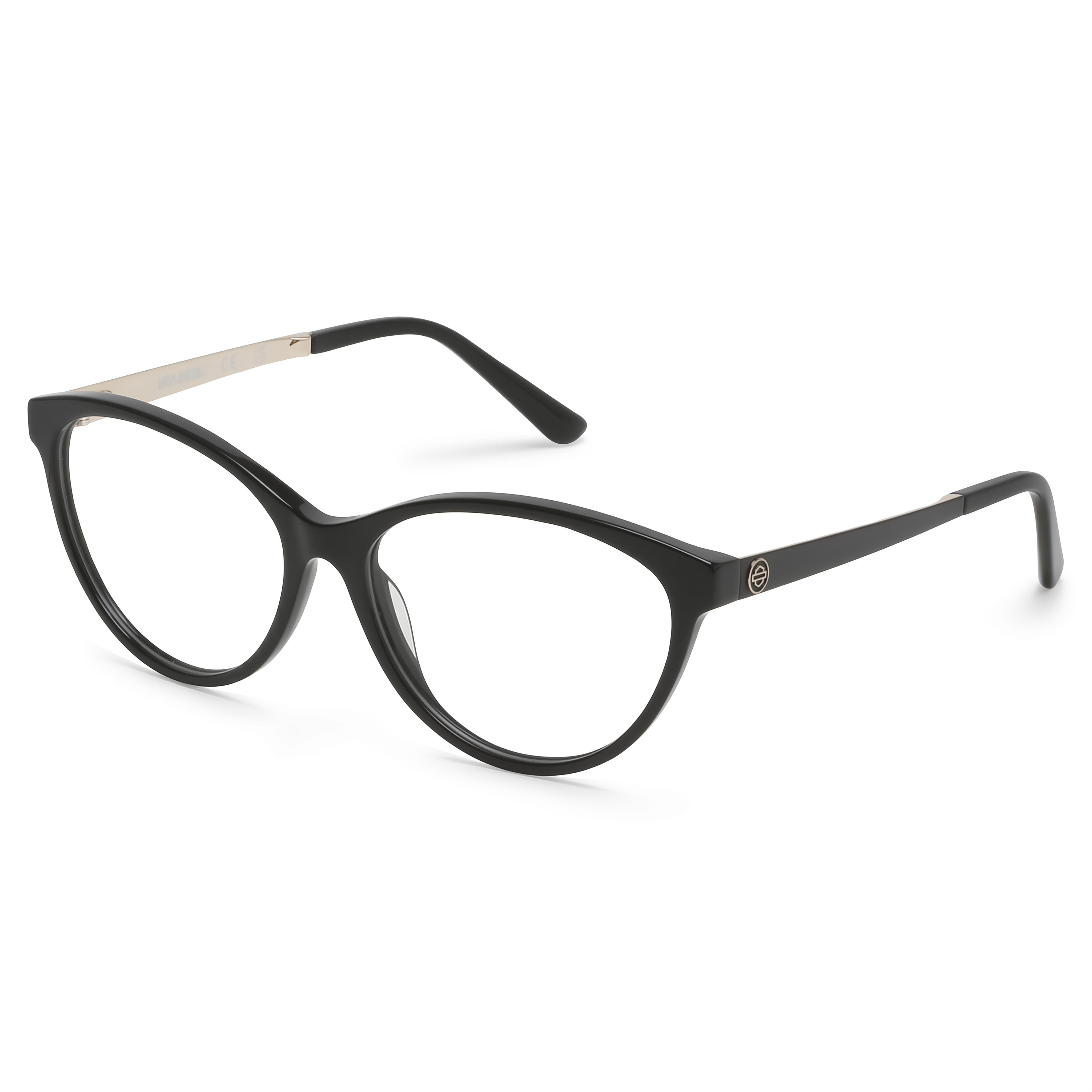 Harley-Davidson Hd0570 Black Oval Eyeglasses Unisex, Plastic 53mm, Photo 1