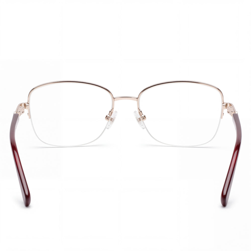 Harley-Davidson Hd0576 Rectangle Eyeglasses Unisex — side view, Gold Metal temples