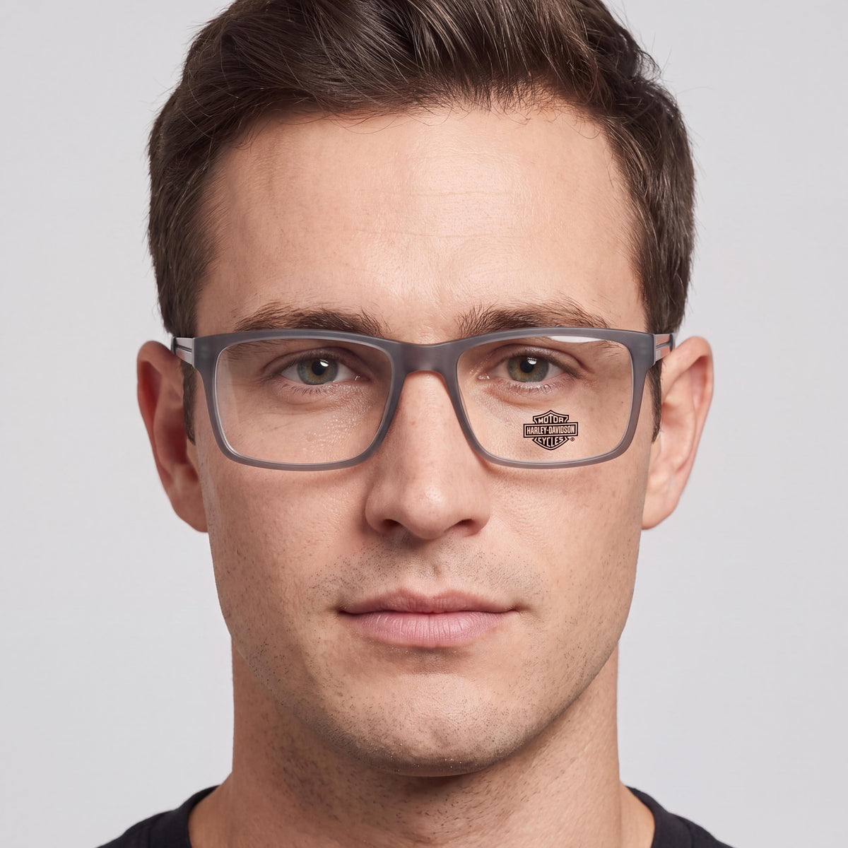 Gafas graduadas unisex rectangulares Harley-Davidson Hd0752 grises, 55 mm, Photo 3