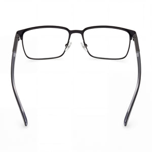 Harley-Davidson HD0976 Rectangle Eyeglasses Men — side view, Black Stainless Steel temples
