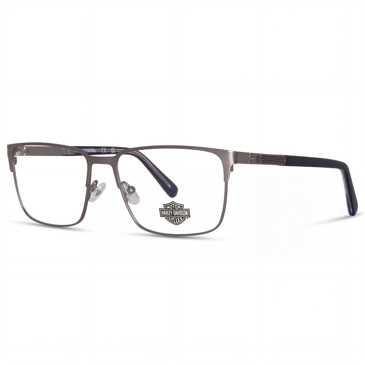 Harley-Davidson Hd0976 Silver Rectangle Eyeglasses for Men, Photo 1