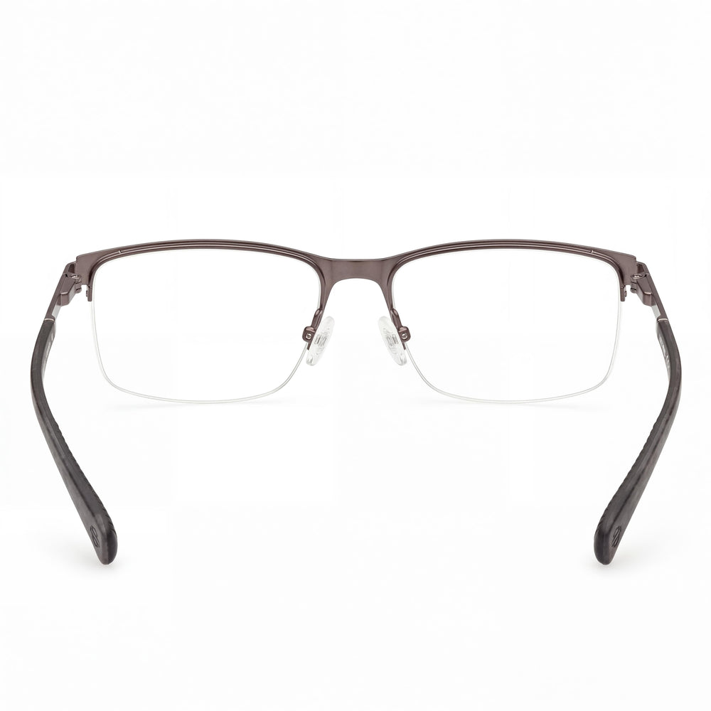 Harley-Davidson Hd0979 Rectangle Eyeglasses Unisex — side view, Silver Metal temples