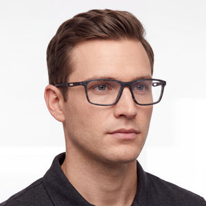 Harley-Davidson HD50026 Rectangle Eyeglasses for Men — interior view, compound demo lenses