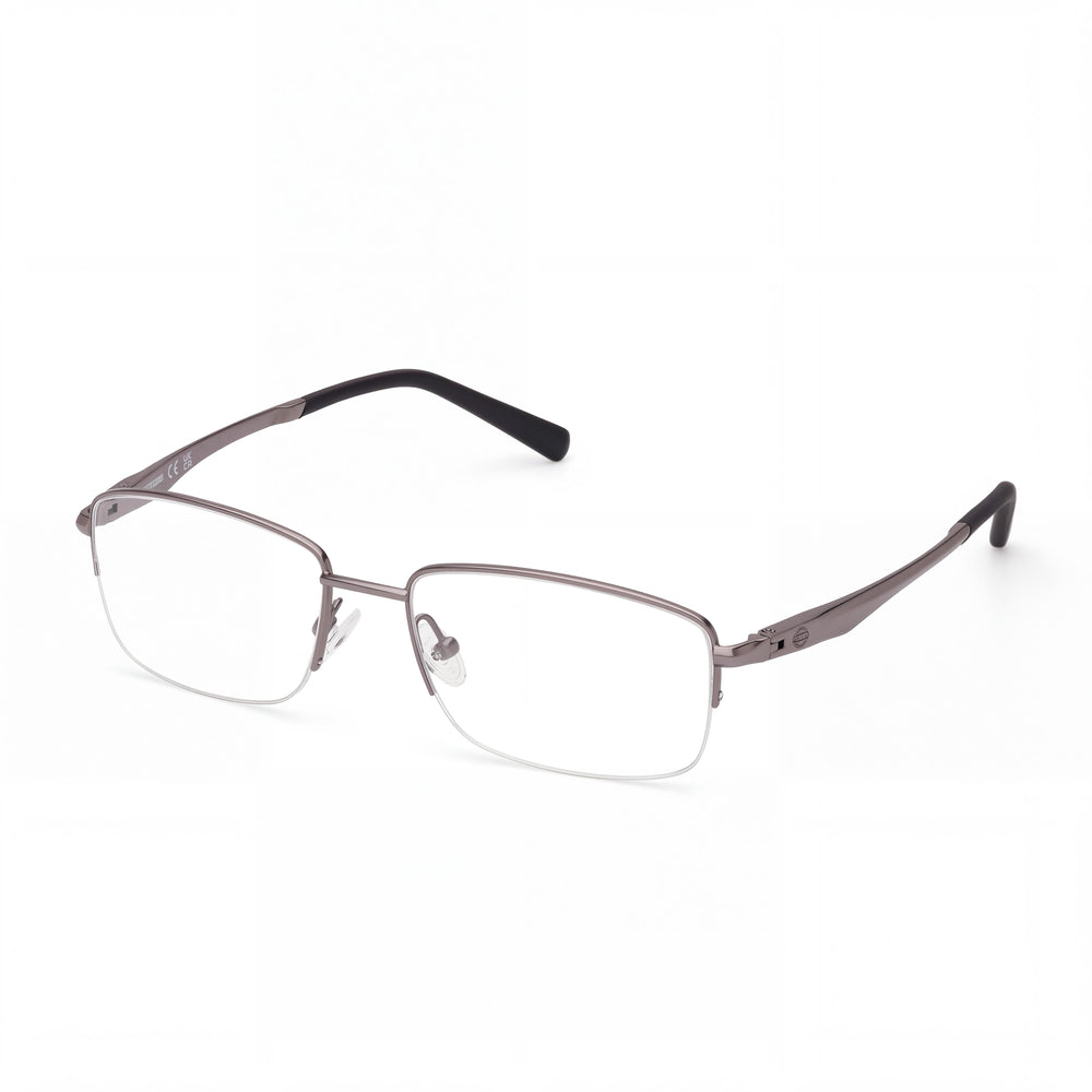 Harley-Davidson HD50063 Silver Rectangle Eyeglasses Unisex